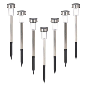Well Home Juego de 7 luces solares Ø4,6cm en acero inoxidable