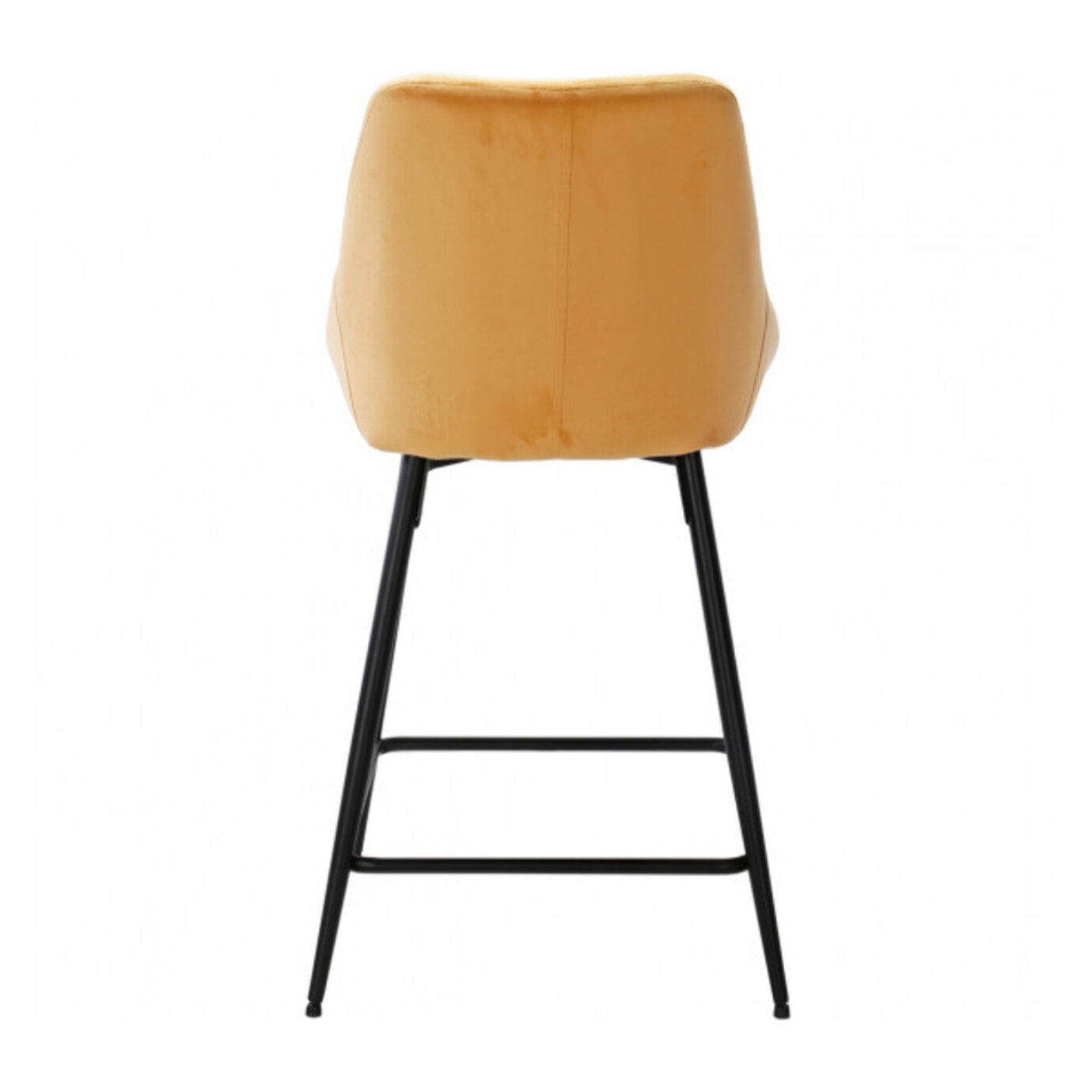 Tabouret de bar en velours avec piètement métal noir - MONDO