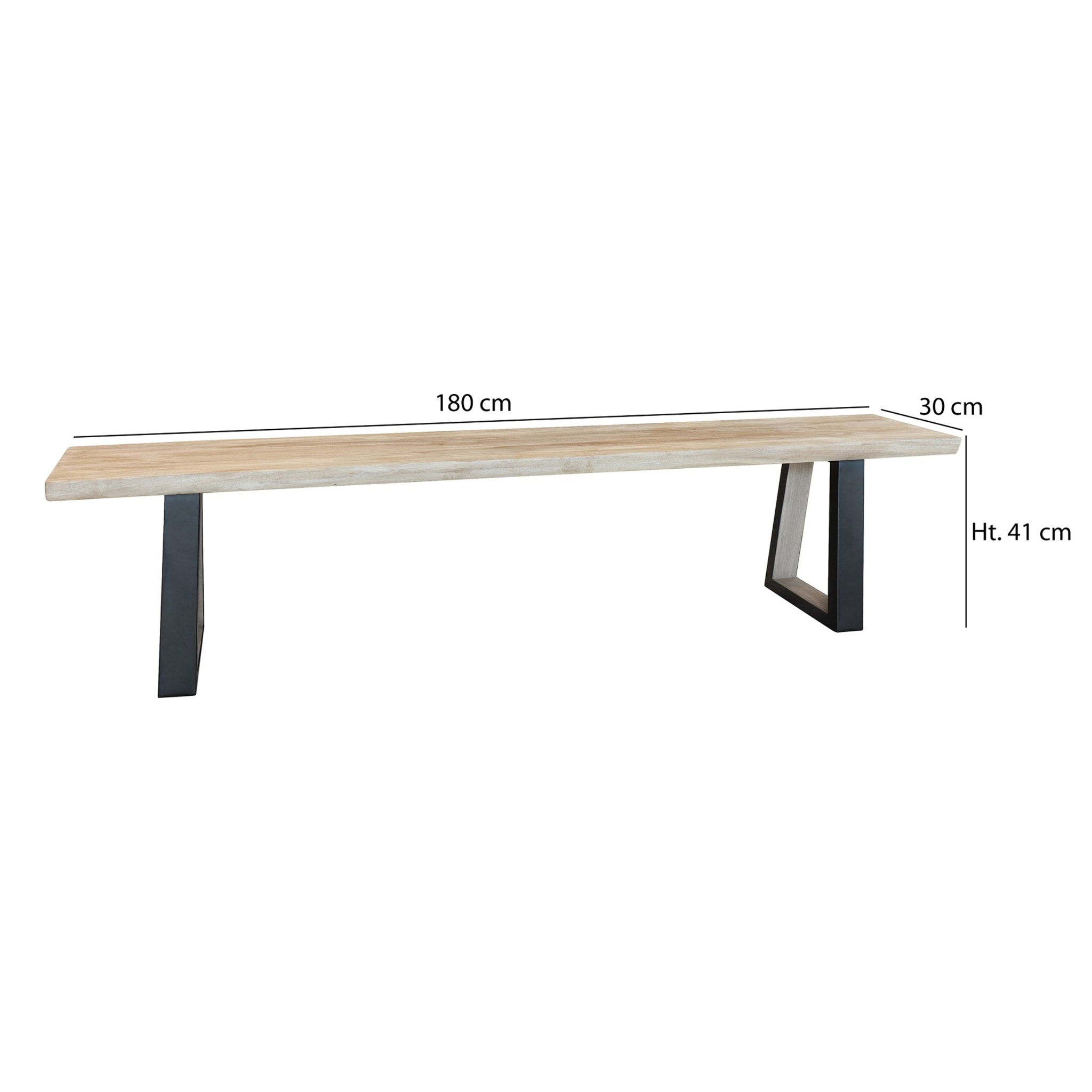 Lot de 2 bancs en bois d'acacia 180cm HERA