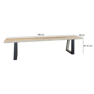 Lot de 2 bancs en bois d'acacia 180cm HERA