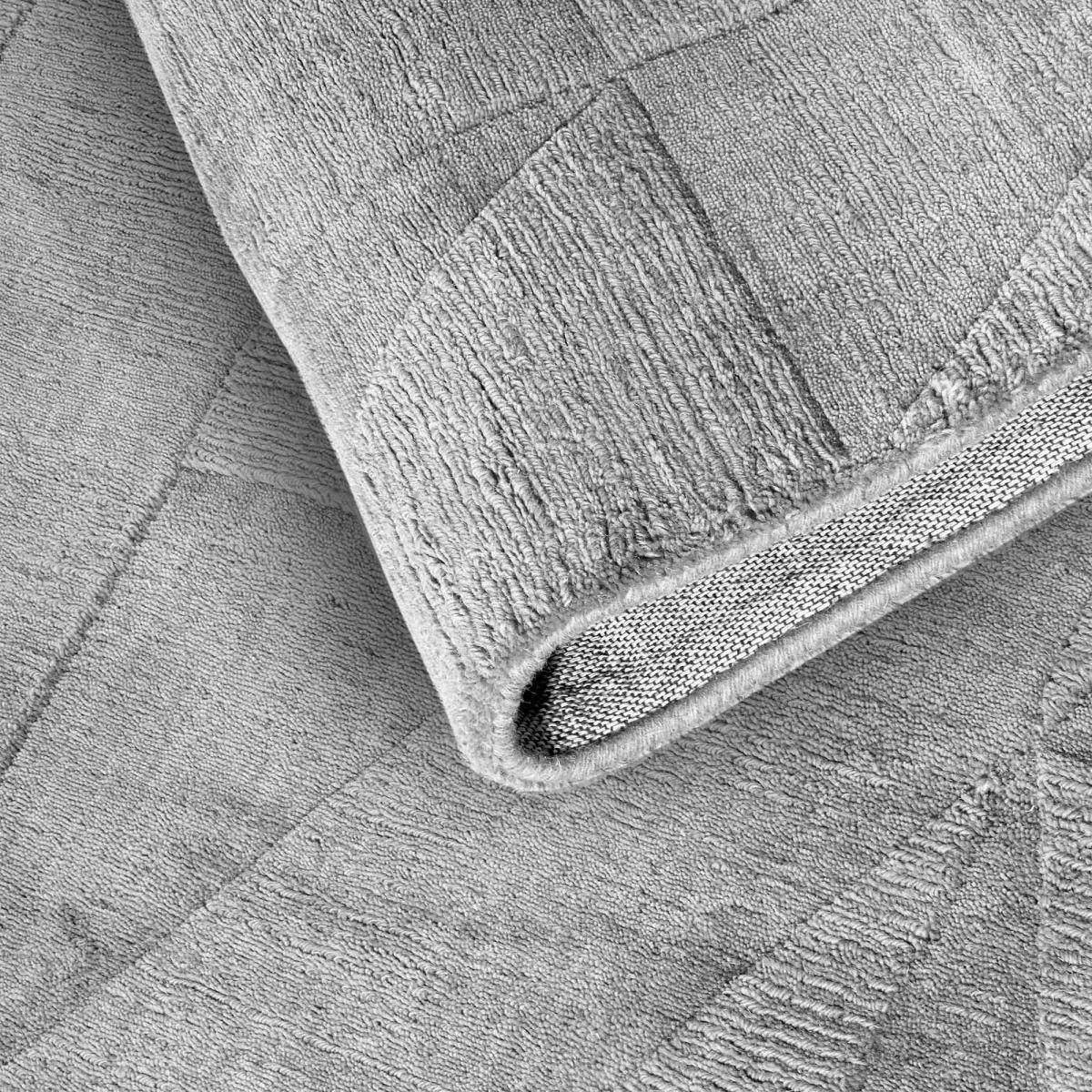 Tapis salon géométrique, relief tissé à la main, design authentique