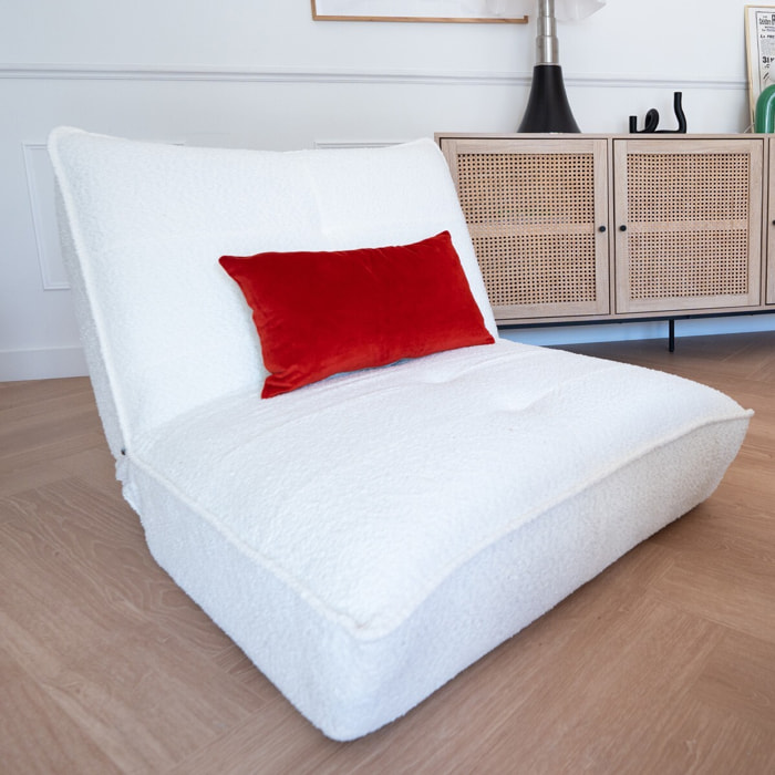 Fauteuil lounge en tissu bouclé - MATIS
