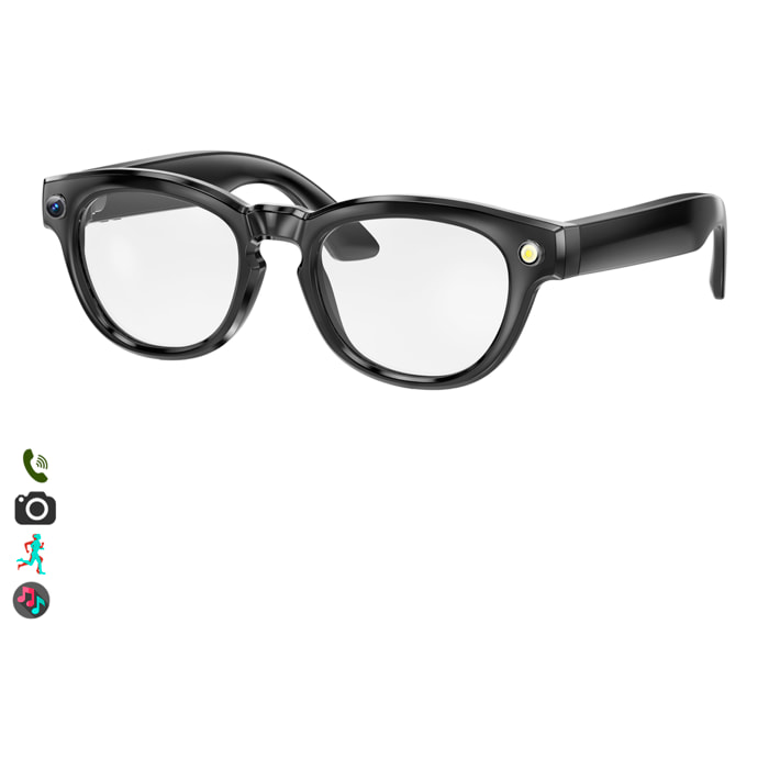Gafas inteligentes GS380, con cámara, control de música, asistente de voz, cambio de color automático.