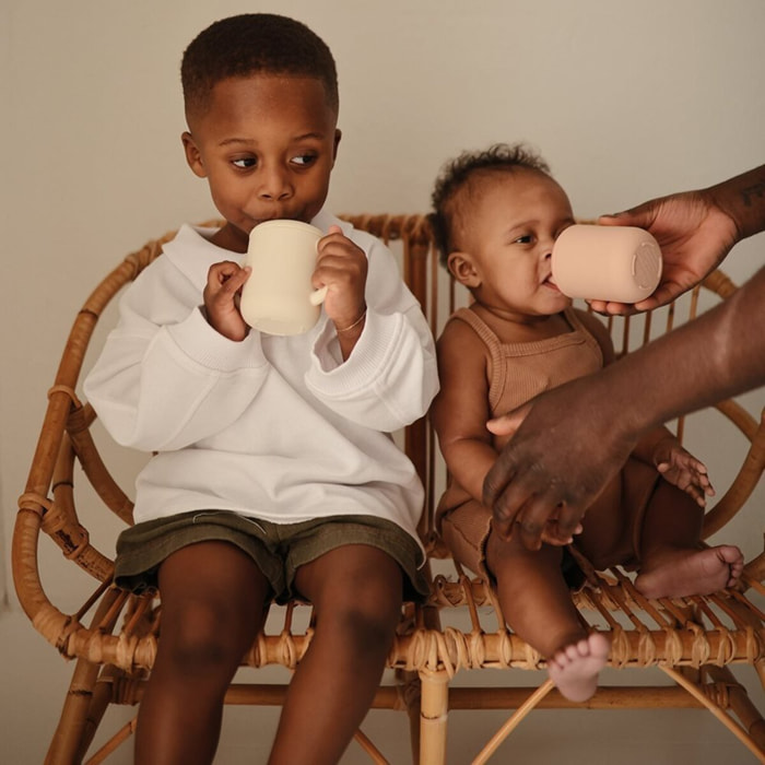 Mushie Taza Didáctica+Pajita Silicona Solid