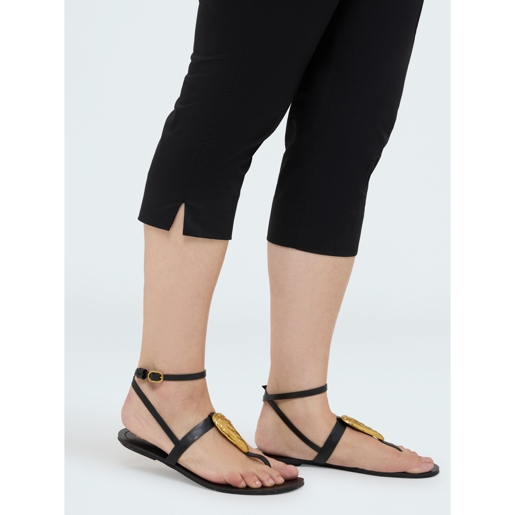 Fiorella Rubino - Pantalones Capri de mezcla de algodón - Negro