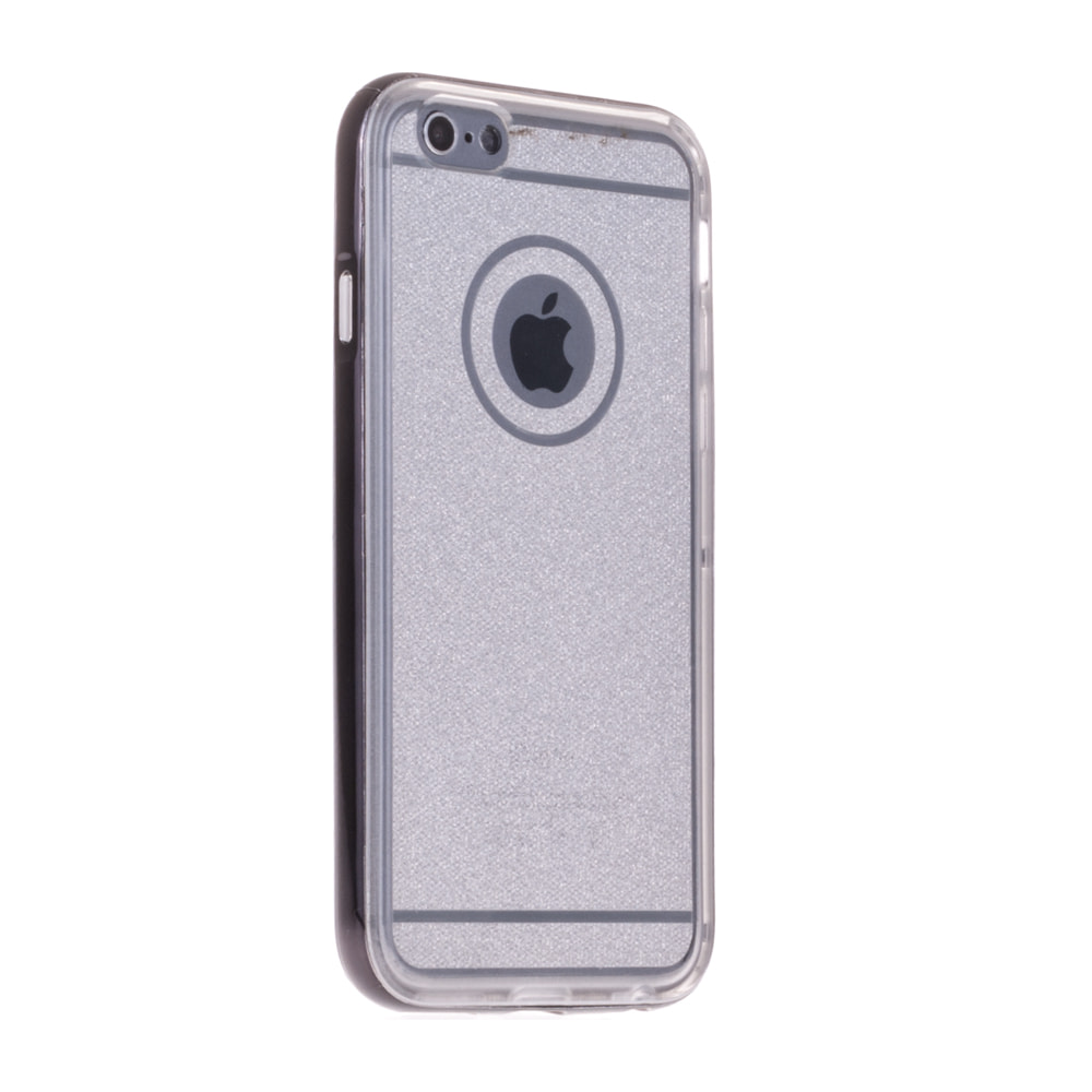 CUSTODIA IN SILICONE CON BORDE METALLICO IP6 PLUS