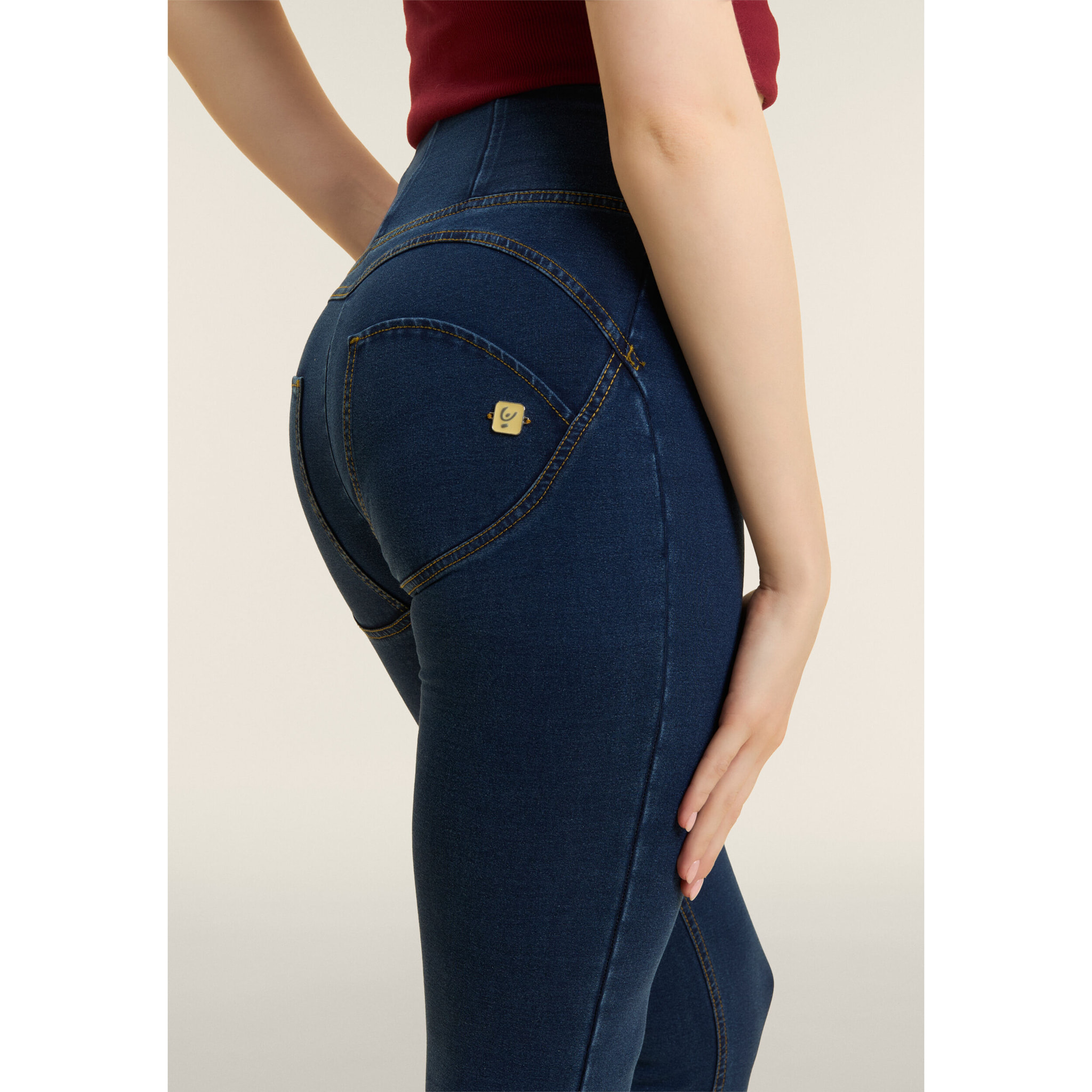 Pantalone WR.UP® skinny vita alta lunghezza regular in denim elasticizzato