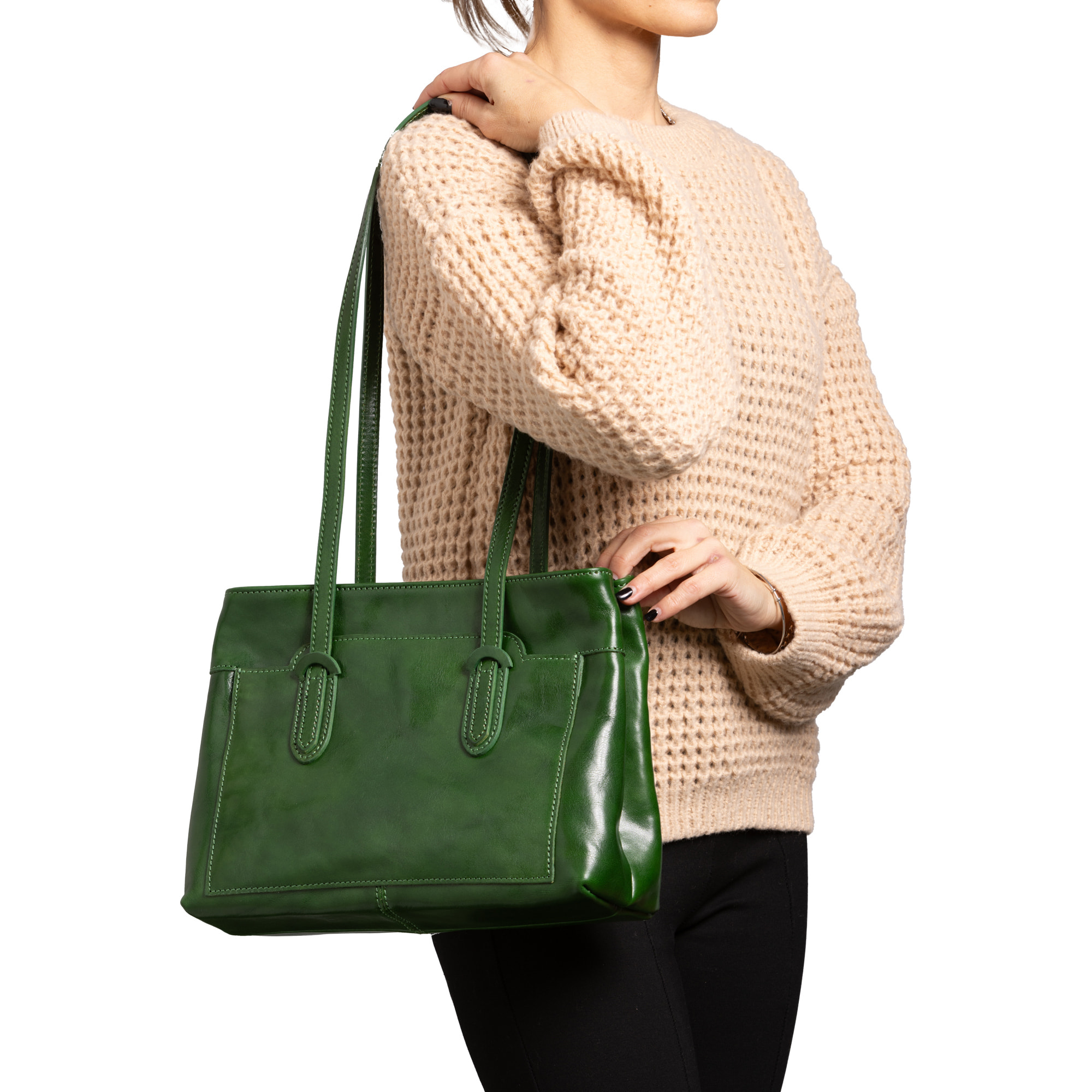 Borsa a spalla  da donna In Vera pelle Made in Italy 23x30x12 cm