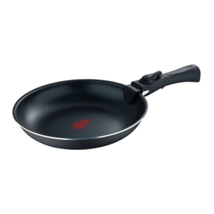 Set de 4 Sartenes Heat Dot Ø22Ø24Ø26Ø28cm en Aluminio prensado Negro + 2 Mangos extraíbles Click&Cook Bergner