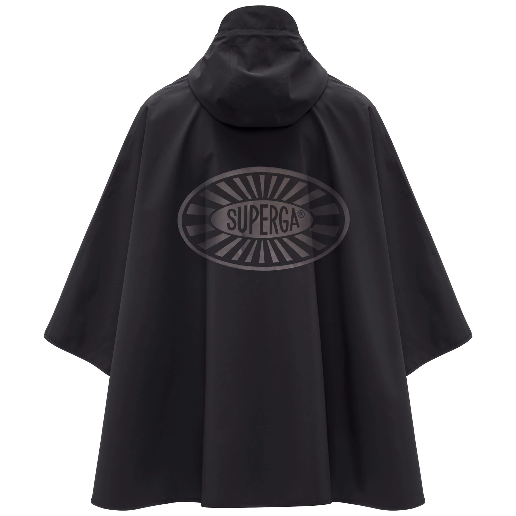 Giacche Superga Uomo Donna Nero Poncho Raggiera Logo