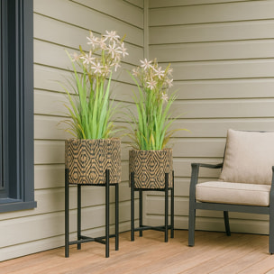 Cache pot sur pieds noirs 29 x h52cm YORI