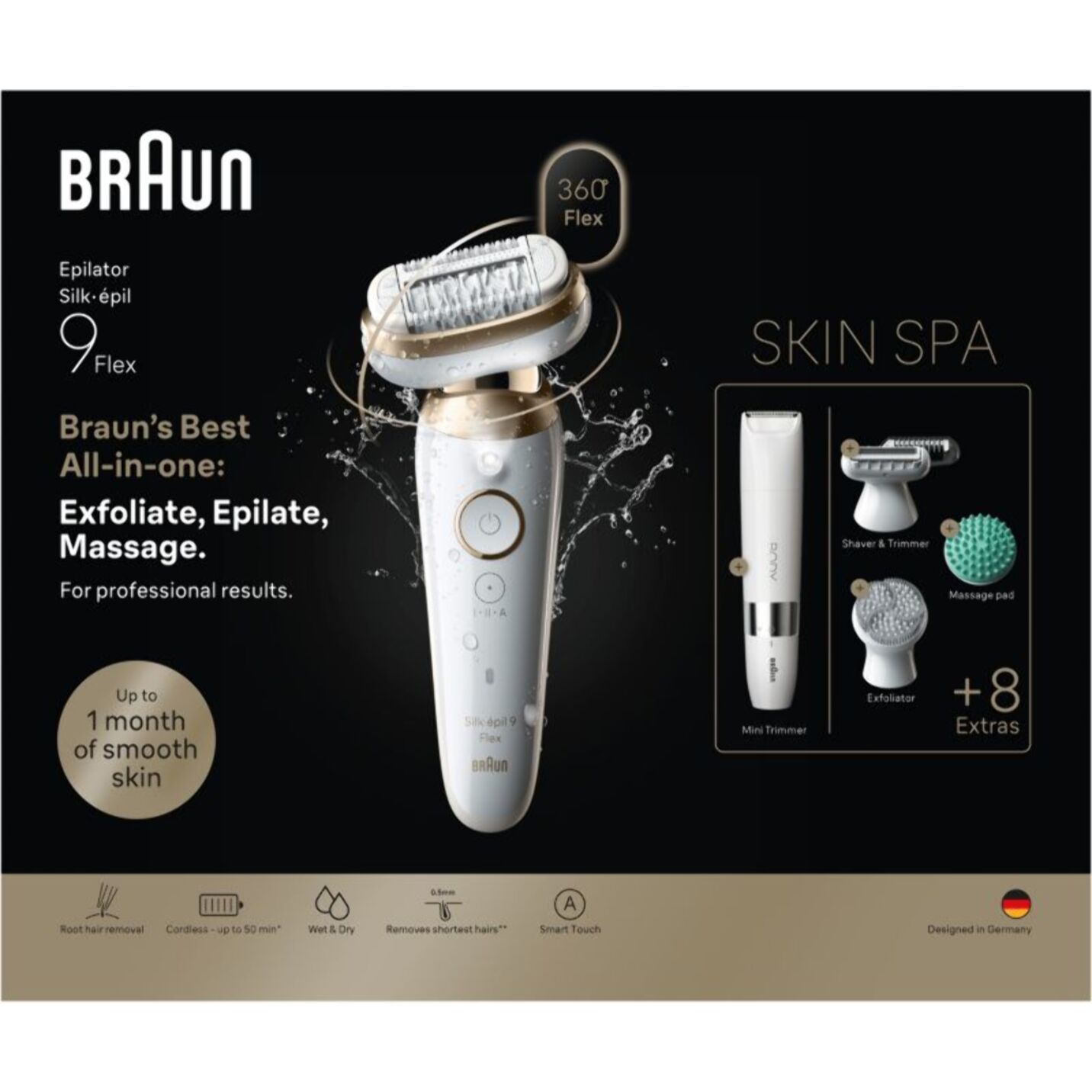 Epilateur électrique BRAUN Silk-épil SES 9-481 3D Flex Skin Spa