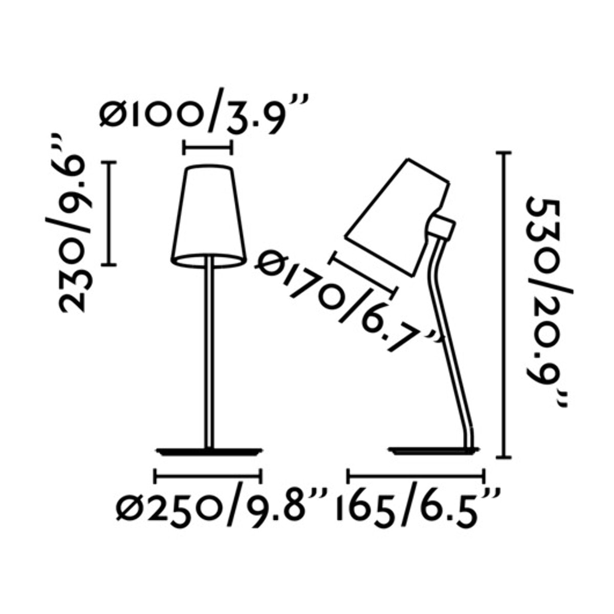 LUPE Lampe de table chrome