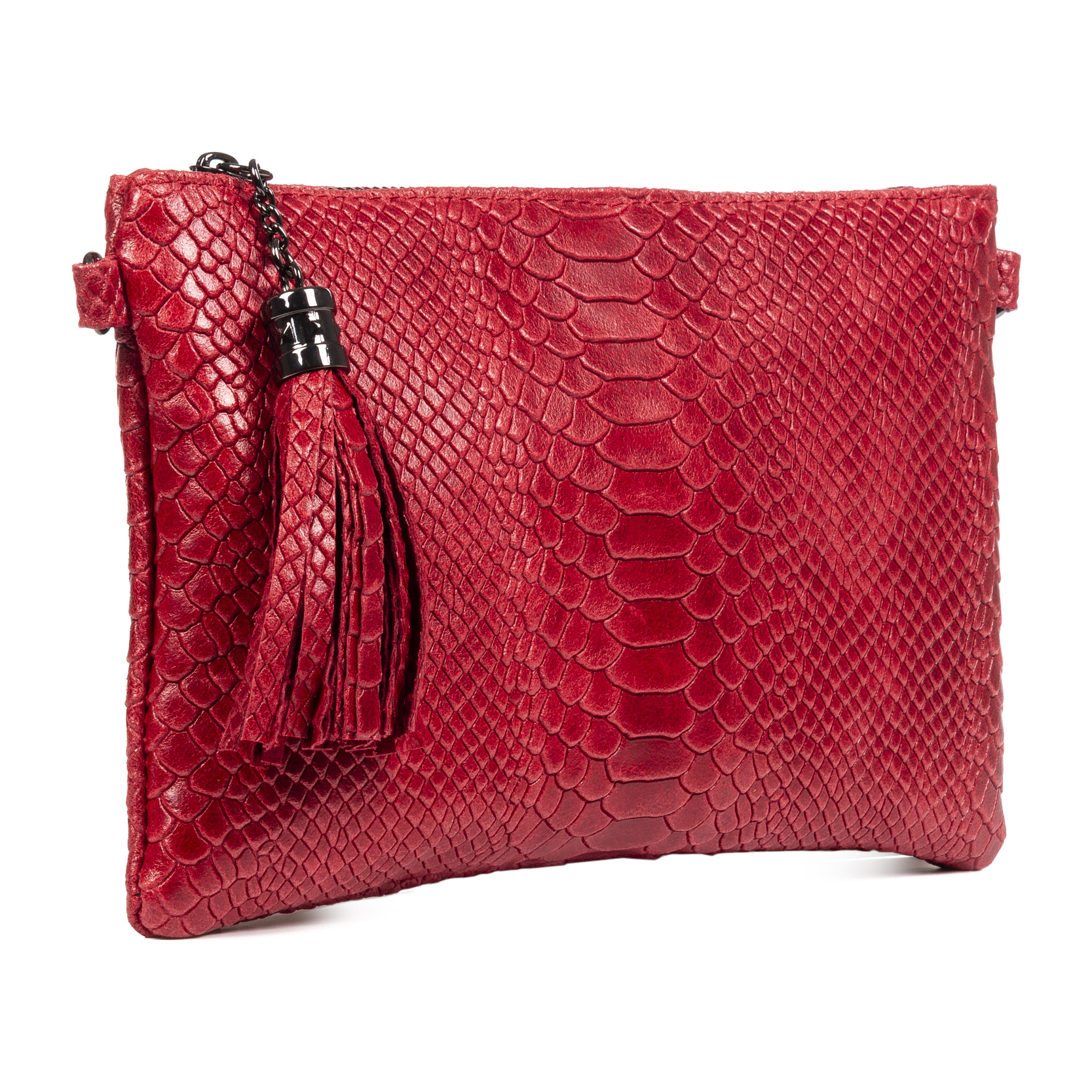 Ermine Bolso bandolera Mujer.Piel auténtica Gamuza Grabado Serpiente