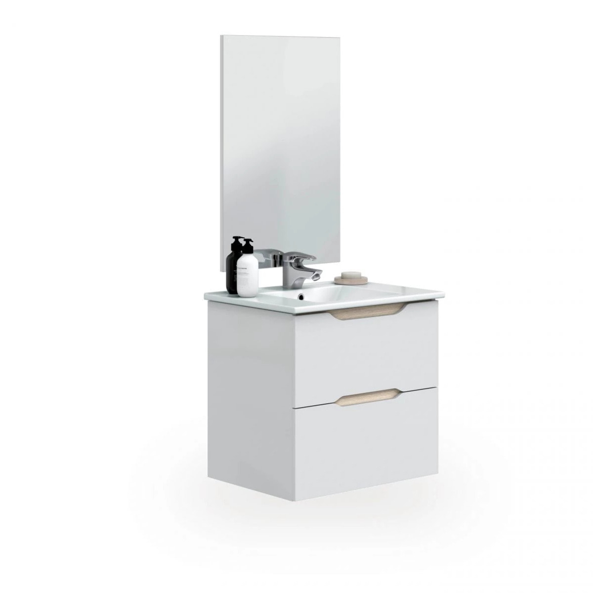 Mueble de baño Nexa con espejo Blanco - Roble