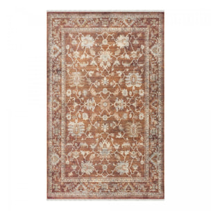 Tapis d'orient, motif oriental raffiné, tissé, poils ras