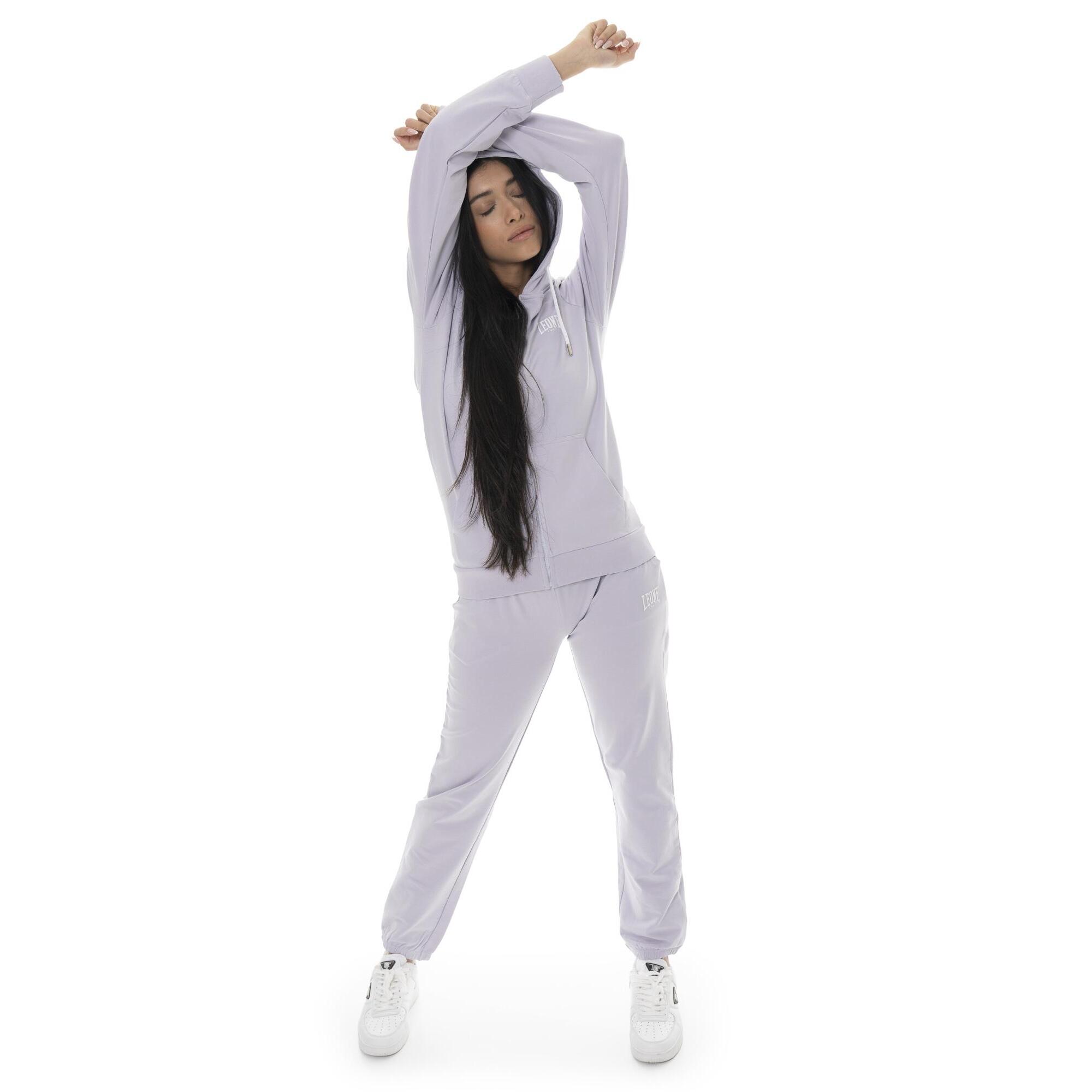 Tuta da donna in cotone non felpato con cappuccio e zip Leone Basic
