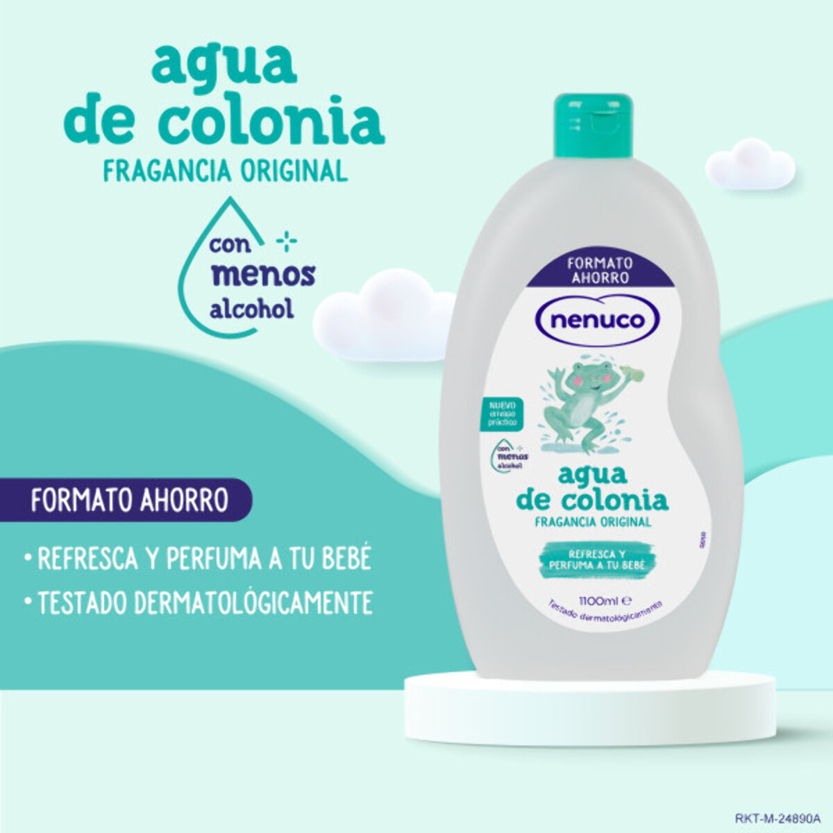 Nenuco Agua de Colonia, Fragancia Original, con Menos Alcohol, Formato Ahorro, Pack 2x 1100 ml