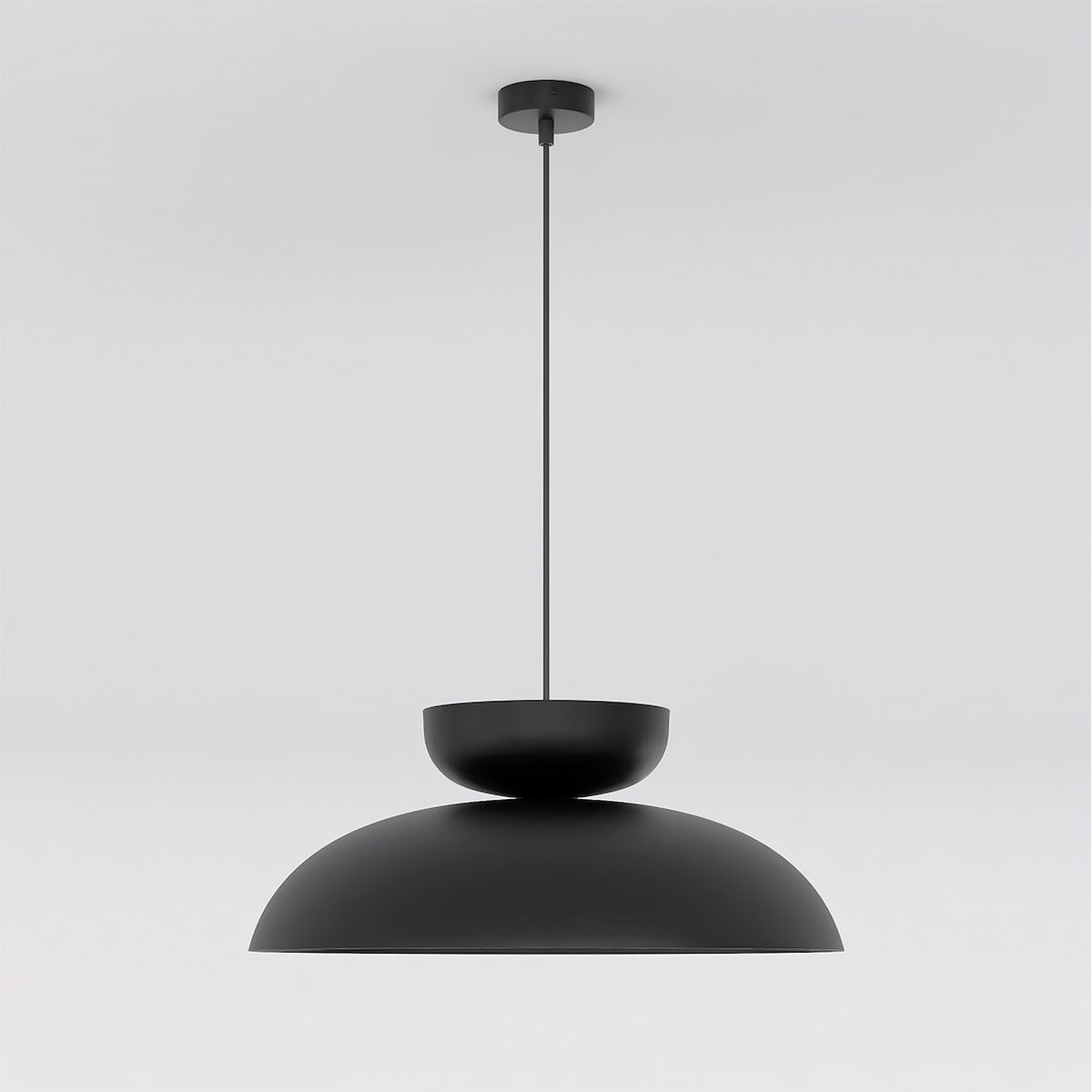 Lampada a sospensione Mega in acciaio nero opaco