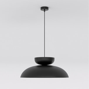 Lampada a sospensione Mega in acciaio nero opaco