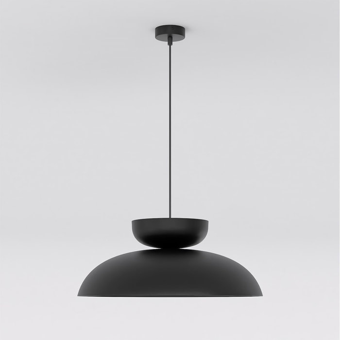 Lampada a sospensione Mega in acciaio nero opaco