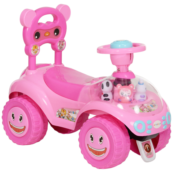 Porteur enfant rover spatial 2 coffres effets sonores lumineux rose
