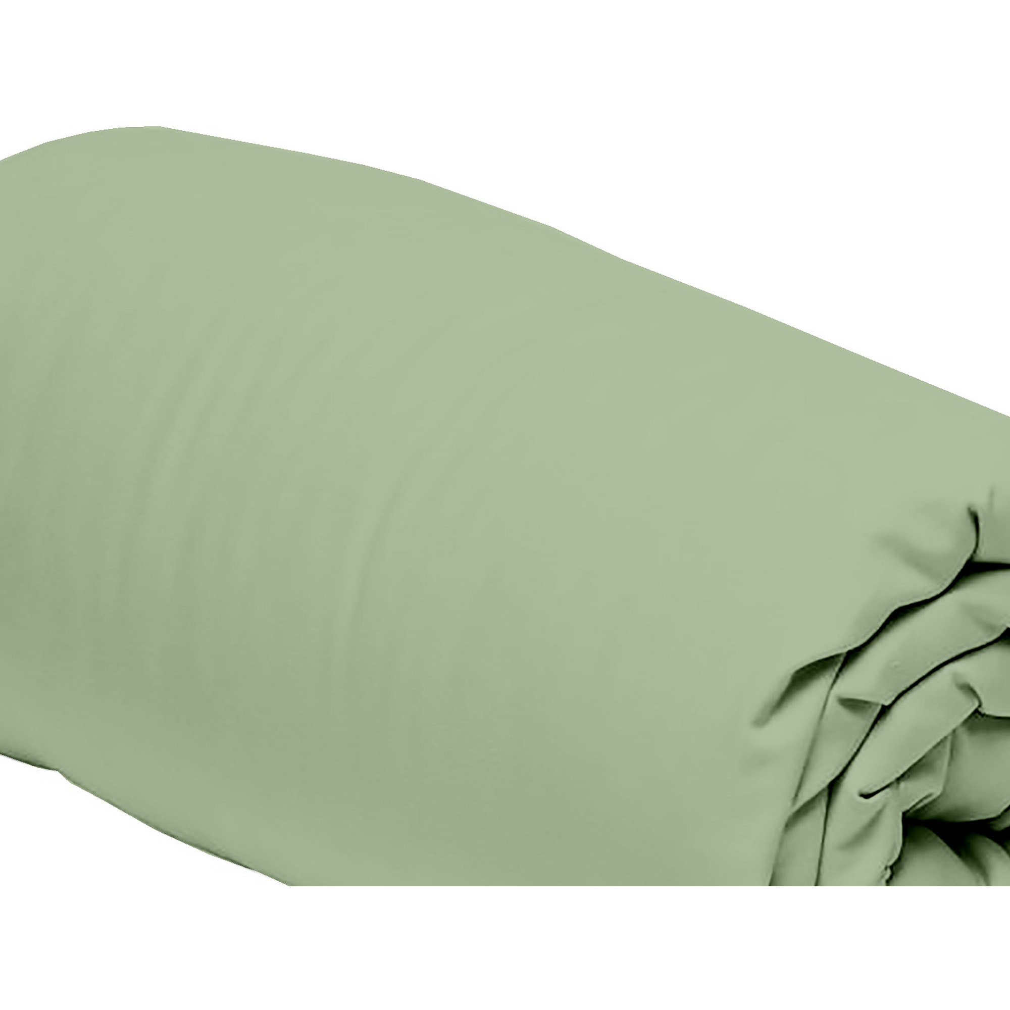 Drap Housse - 100%percale De Coton 80 Fils/cm2-bonnet 30cm-uni Sauge