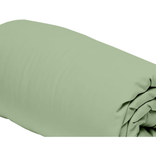 Drap Housse - 100%percale De Coton 80 Fils/cm2-bonnet 30cm-uni Sauge