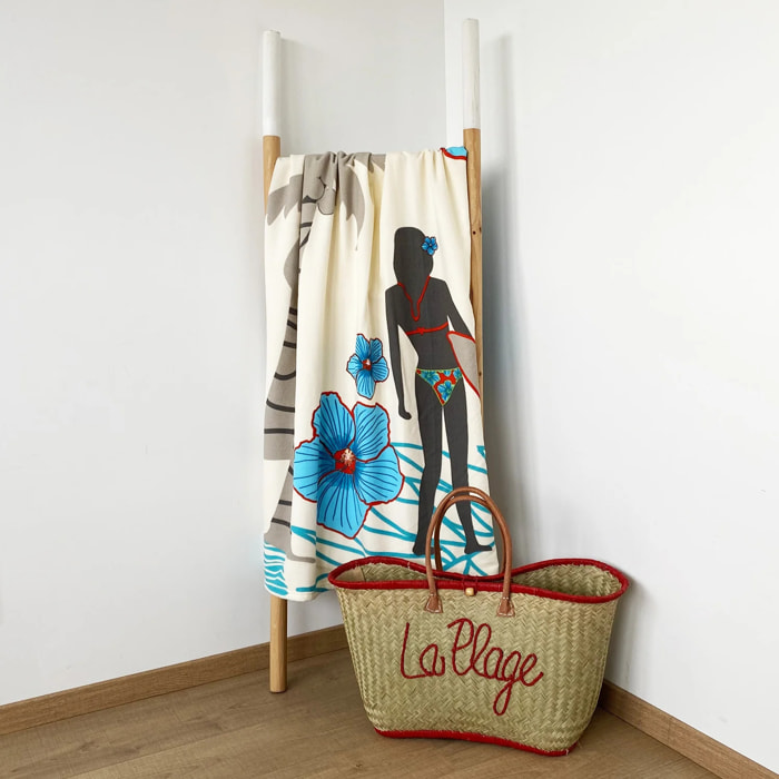 Serviette de plage microfibre - Surftime - 90x170cm - 250g/m²