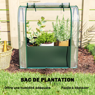 Mini serre de jardin jardinière métal - 68 x 50 x 70 cm - vert foncé
