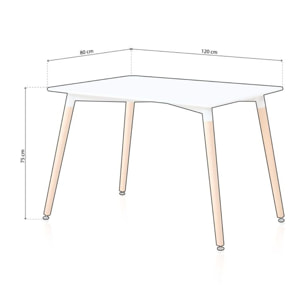 Mesa de comedor Nordika Blanco - Madera de haya