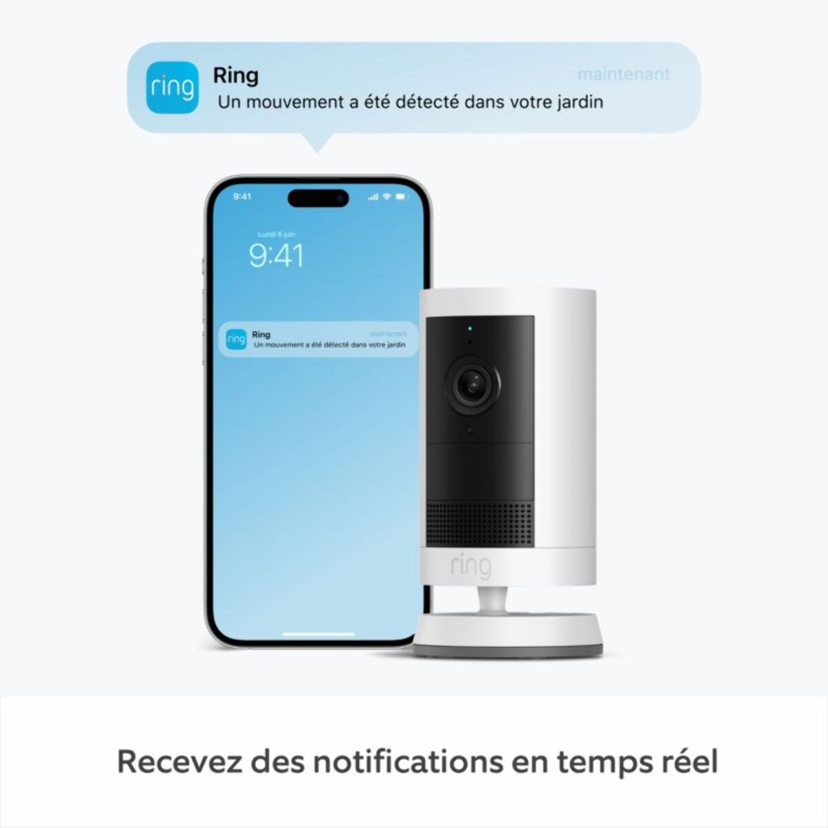Caméra de surveillance RING Cam Plus - Blanche
