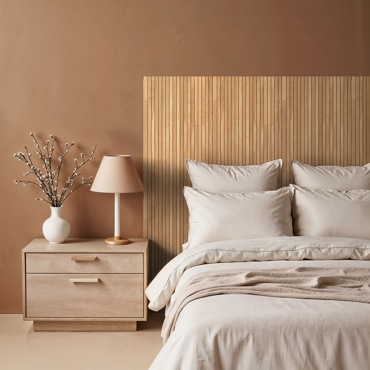 Rouleau revêtement adhésif vinyle au mètre - Sticker mural tête de lit - BOIS SCANDINAVE