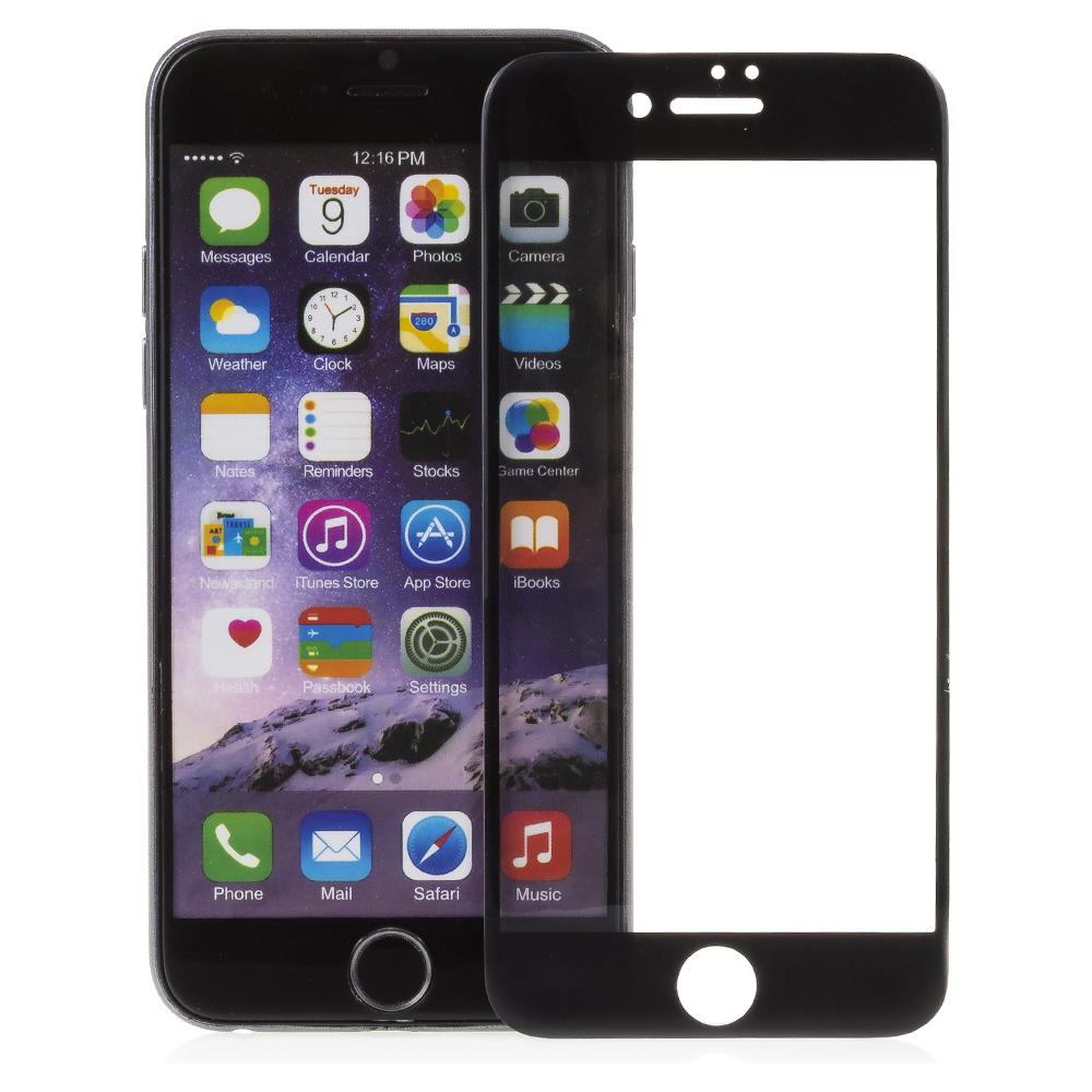 PROTECTOR DE CRISTAL TEMPLADO CON BORDE A COLOR NEGRO IPHONE 7/IPHONE 8