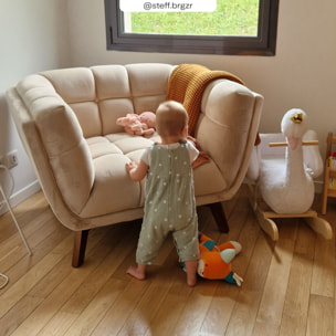 Fauteuil en velours beige - Mona