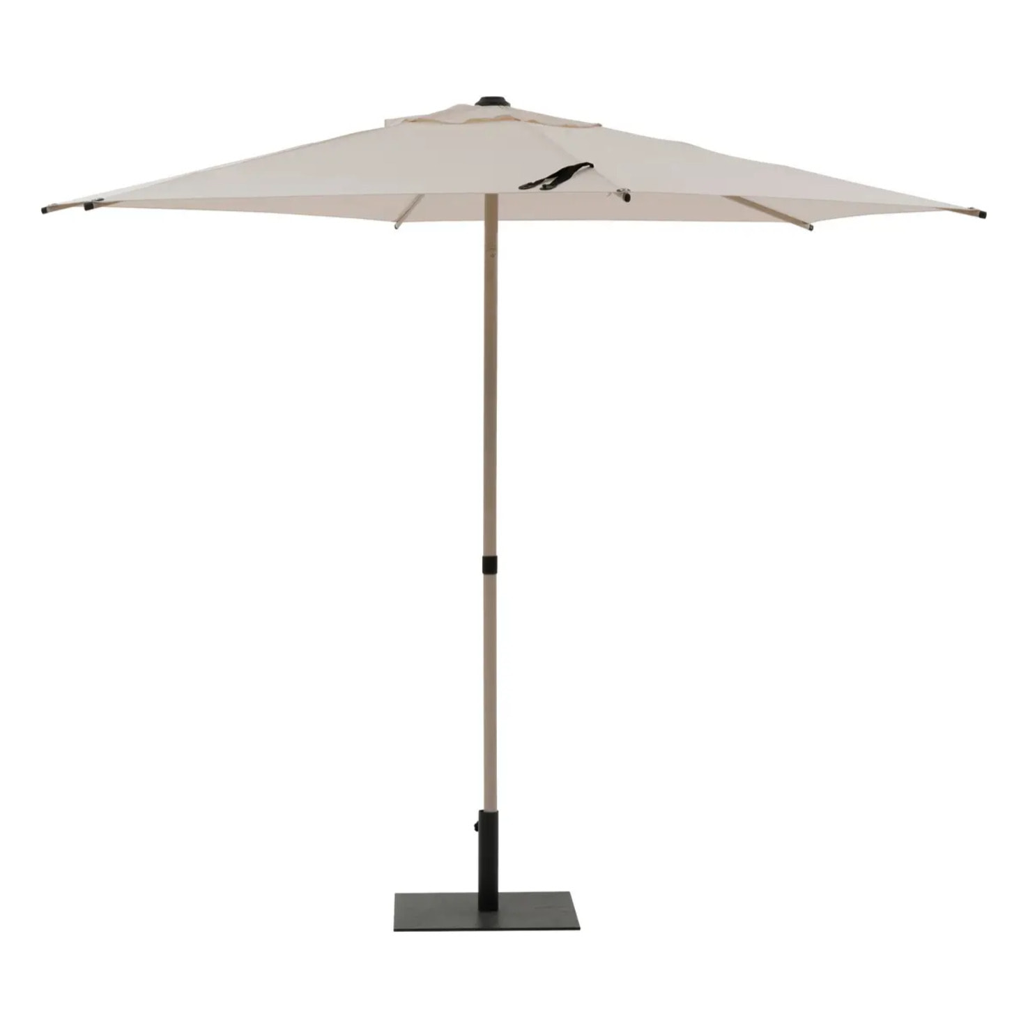 Parasol droit carré "Soya" argile & blé 2,7m en acier et polyester