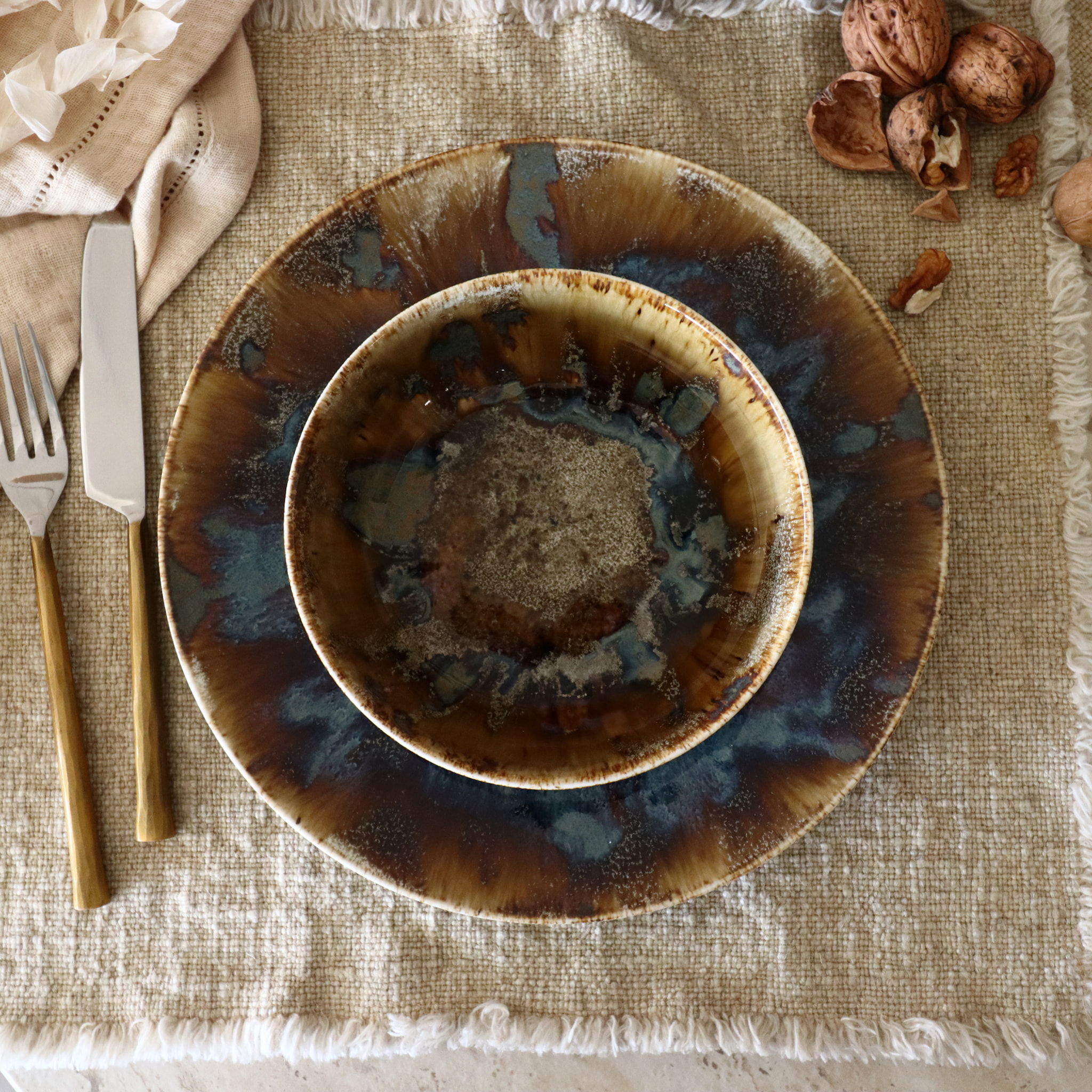 Lot de 6 coupelles en porcelaine marron 16cm VOLCANO