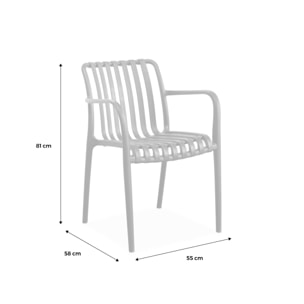 Fauteuil de jardin plastique (lot de 4) AGATHE FAUTEUILS