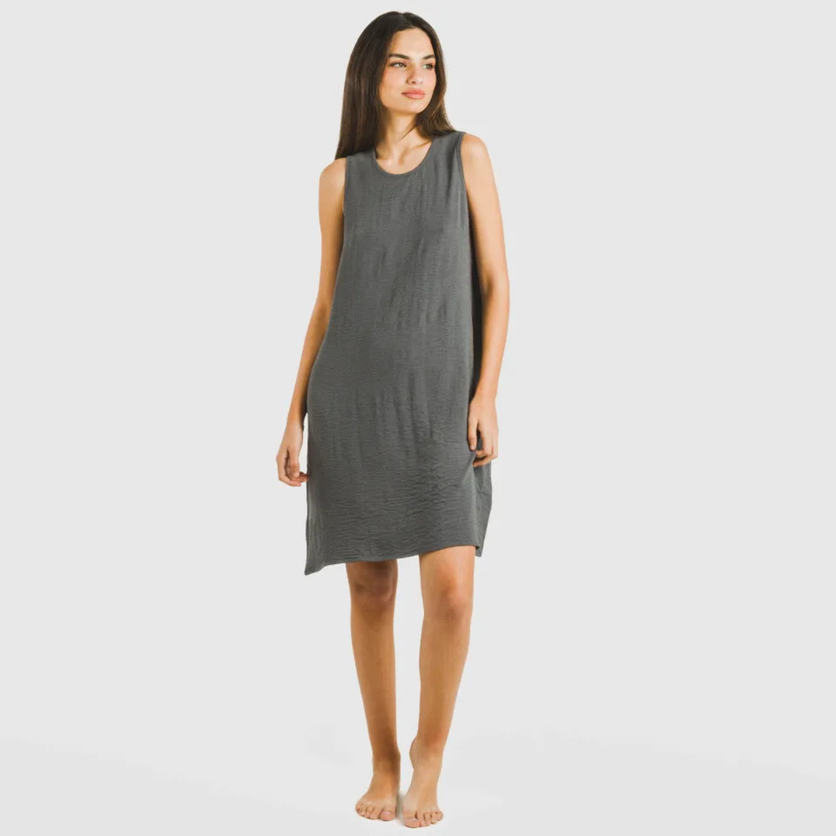 Vestido corto tirantes bambula liso