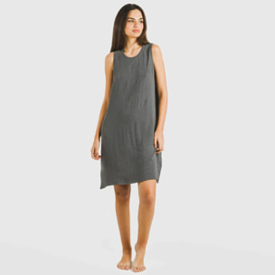 Vestido corto tirantes bambula liso