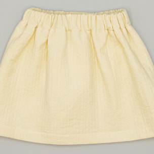 Falda Beige De Tejido Texturizado Con Bolsillos