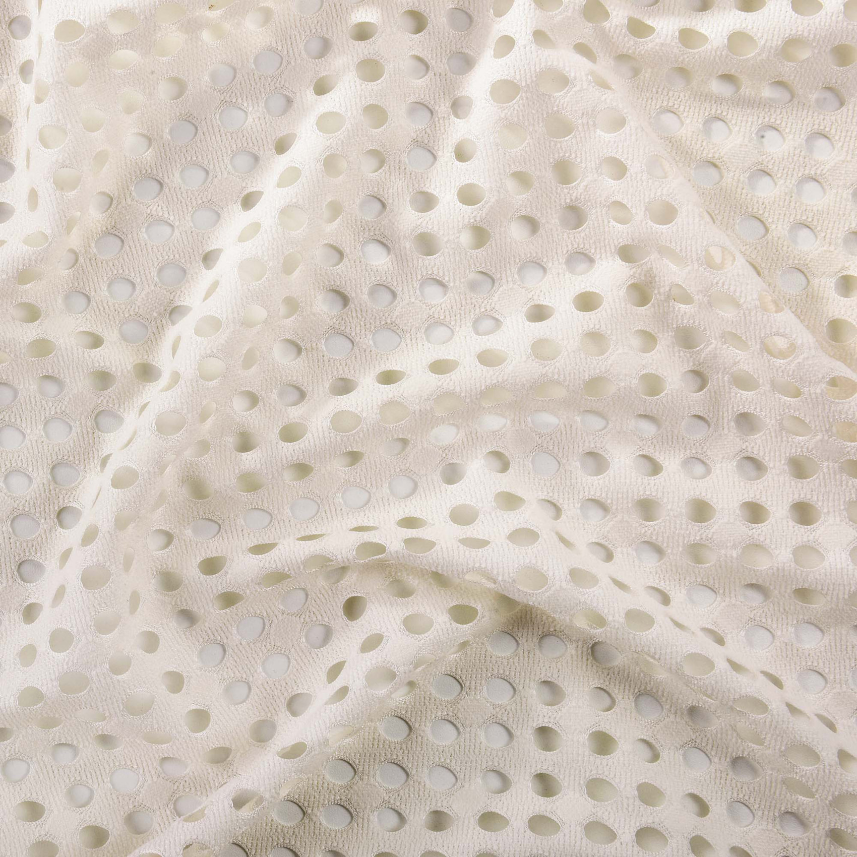 Voilage maille ajourée à oeillets - Blanc cassé