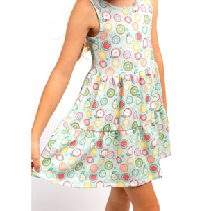 Vestido De Niña Estampado Frutas Menta