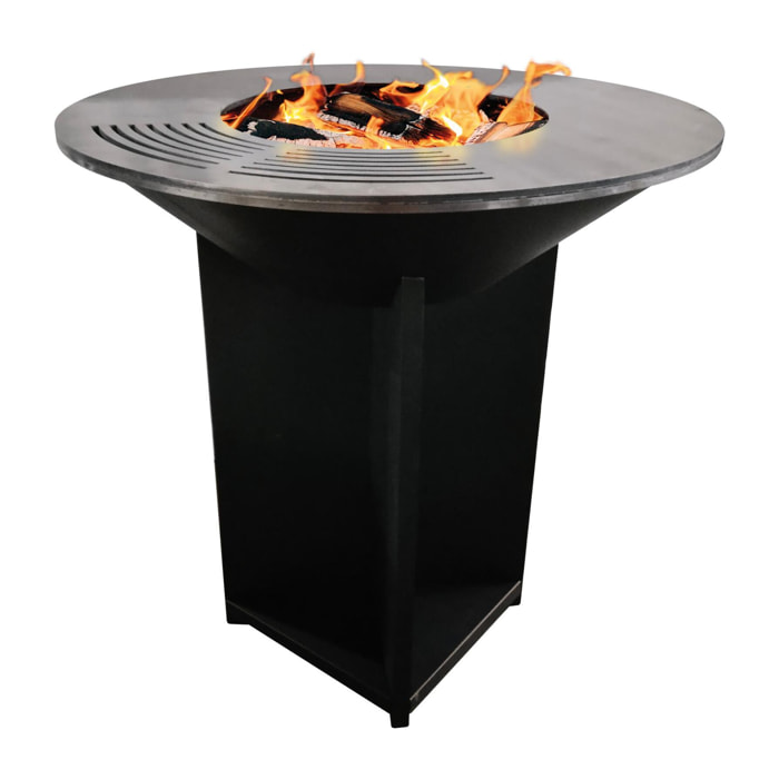 Barbecue brasero avec plaque d'acier de 100 cm