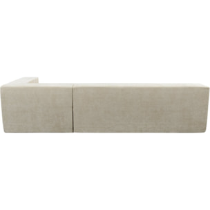 Canapé d'angle en tissu texturé "Tessaro" - 4 places - Beige