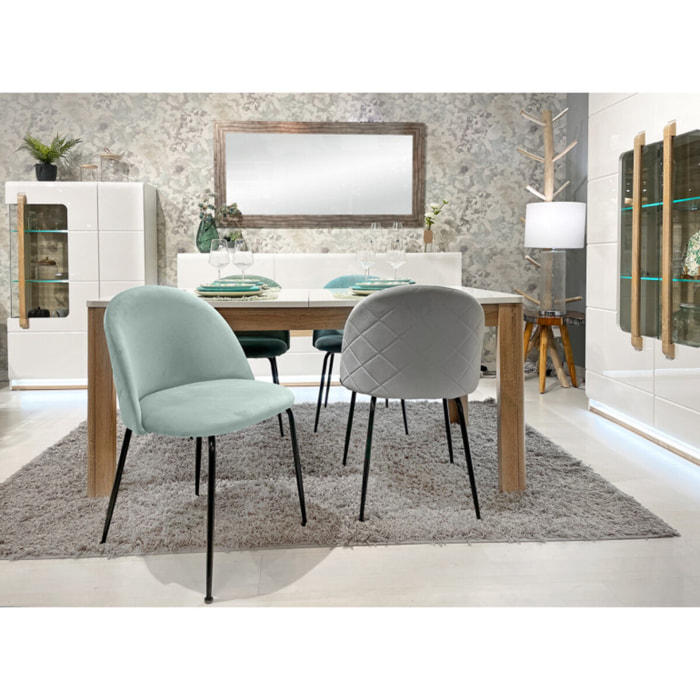 Chaise design en velours dossier capitonné - CLEA