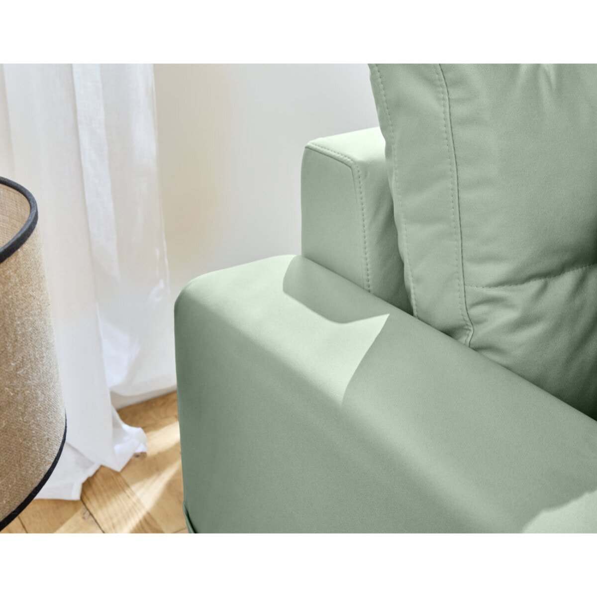 Astoria - canapé d'angle réversible 4 places - convertible avec coffre - en simili - Vert sauge