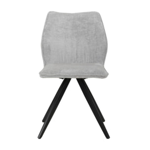 Chaise ergonomique velours et pieds croix métal - 3 coloris - LISBONNE