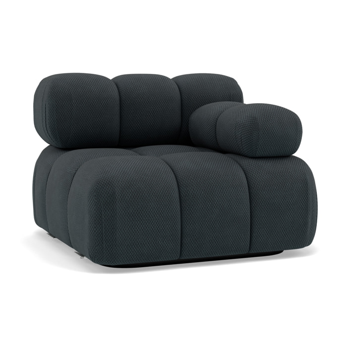 Ruby - module d'assise droit en velours texturé - Noir