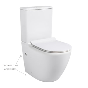 PixL WC à poser sans bride + abattant SoftClose + réservoir de chasse, alimentation par le bas, blanc brillant (CEPX030RREXVPBI)